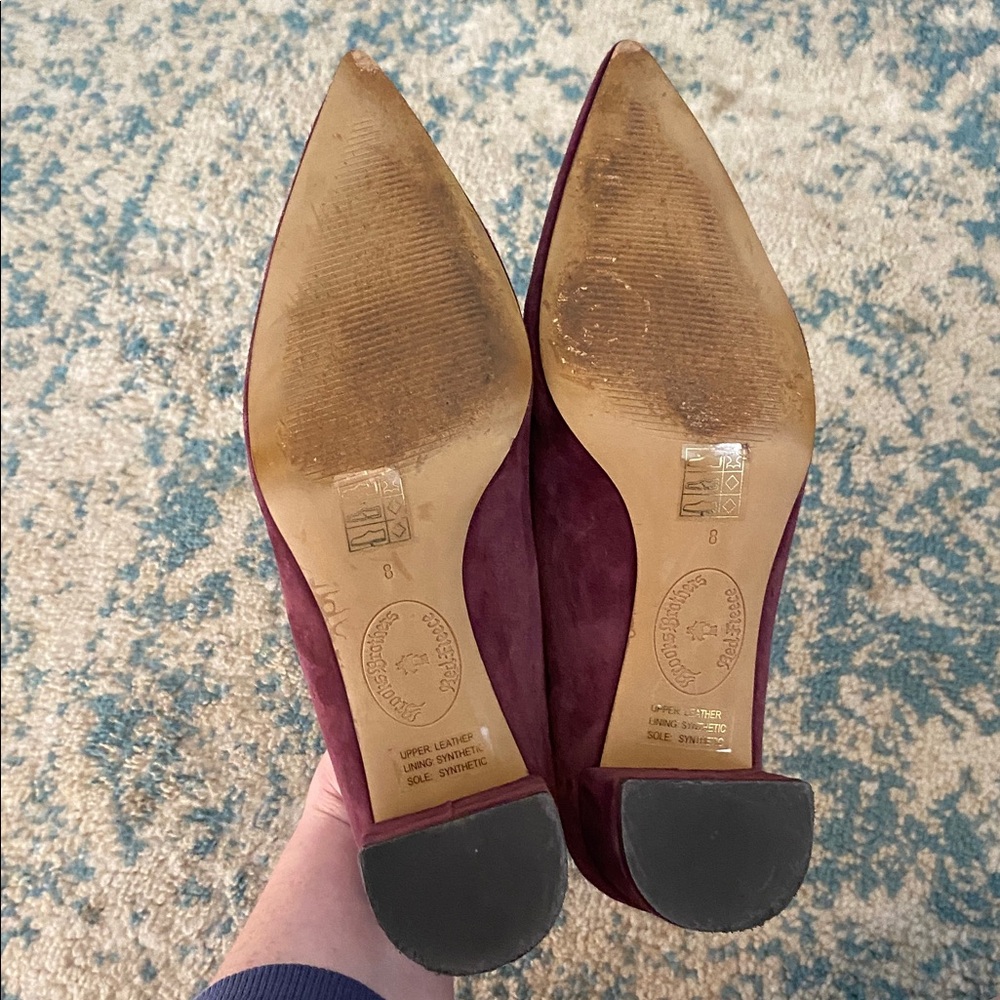 Brooks Brothers Red Fleece Women’s Plum Suede 2” Heels Size 8 - Picture 7 of 8